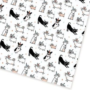 Party Dog Flat Gift Wrap