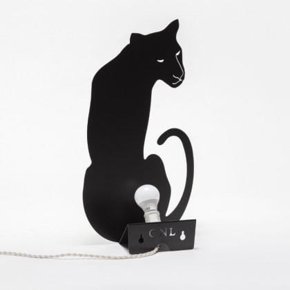 Panther - Decoupage Lamp Black