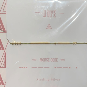 Hope Morse Code Bracelet Gold - Moss Green - Bimbo Concept