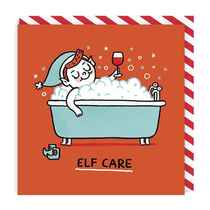 Elf Care Square Greeting Card