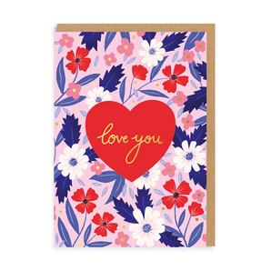 Love You Floral Greeting Card