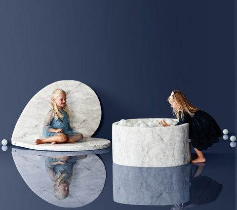 Round Ball Pit Velvet - Marble / 90x40cm