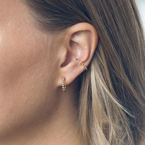 Bubble Earring and Ear Cuff - Gold