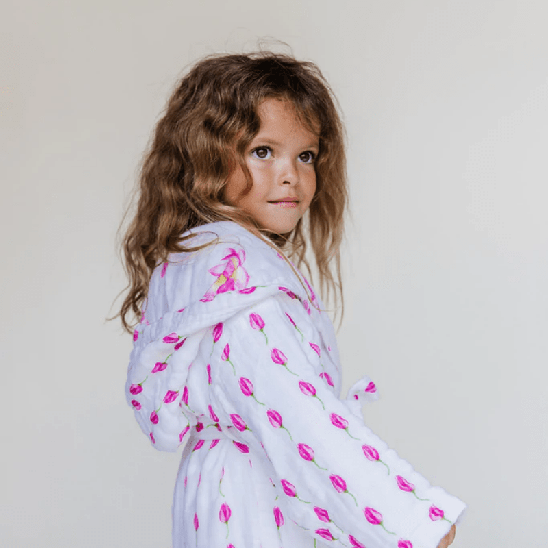 Kids Hooded Muslin Robe