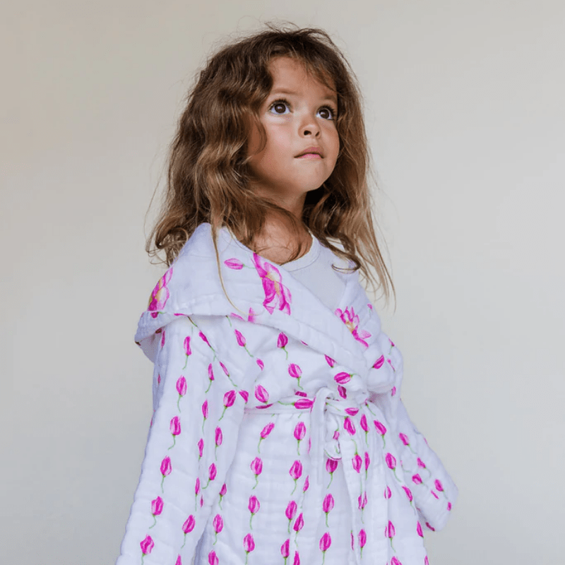 Kids Hooded Muslin Robe