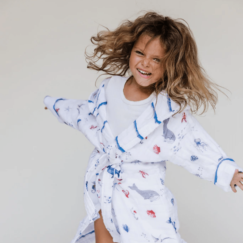 Kids Hooded Muslin Robe