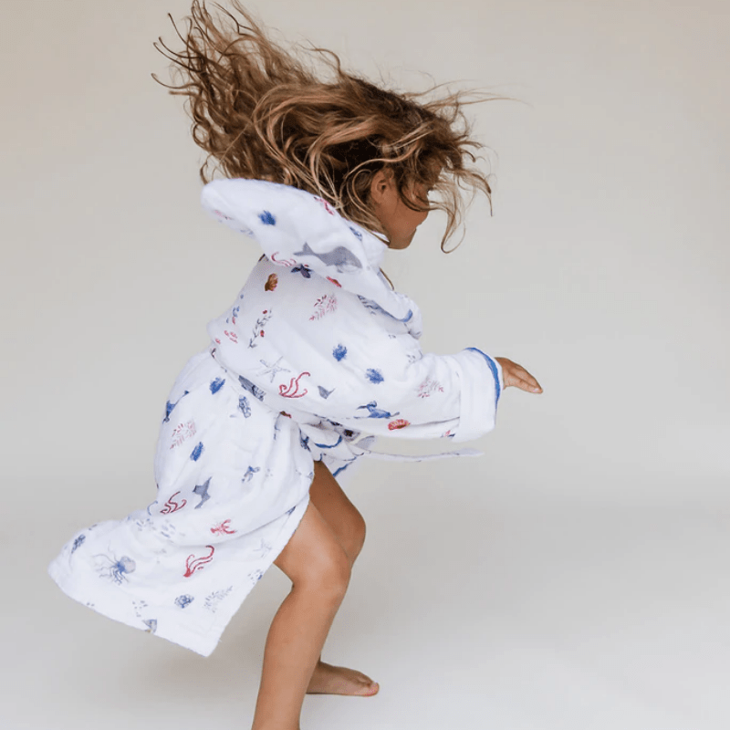 Kids Hooded Muslin Robe