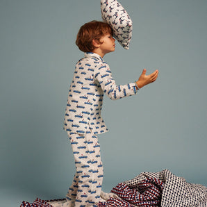 Long Sleeves Pyjama - Blue Car - Bimbo Concept