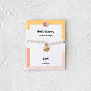 Mermaid Shell and Beads Bracelet - Gold - Bimbo Concept