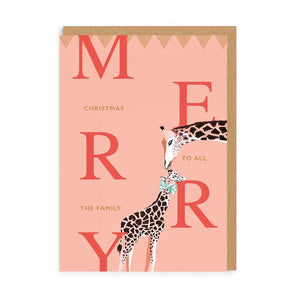 Merry Christmas Giraffes Greeting Card - Bimbo Concept