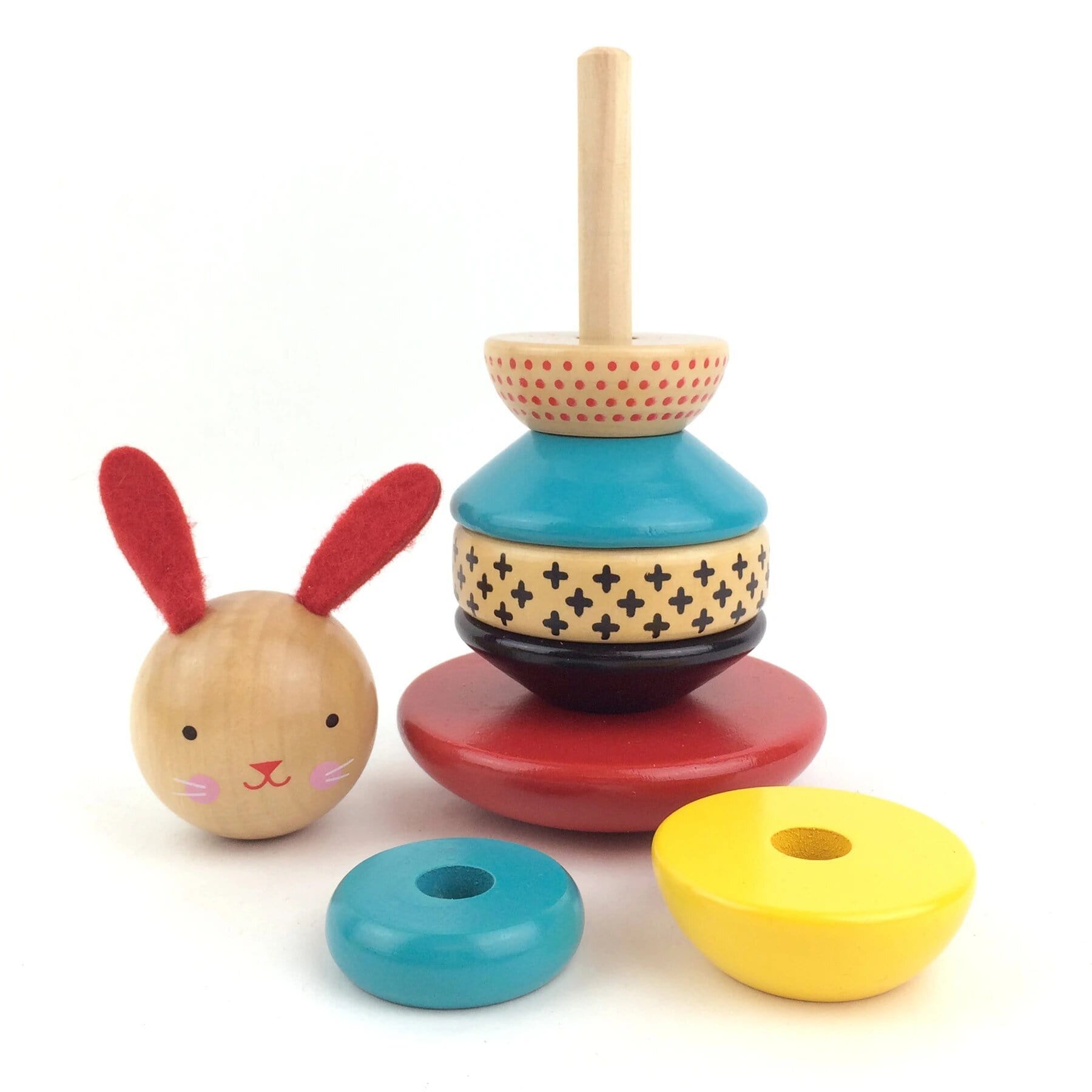 Wood Stacking Toy: Modern Bunny