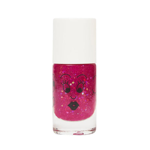 Nail polish for kids - Sheepy - clear raspberry glitter
