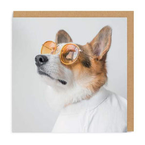 Sunglasses Corgi Square Greeting Card - Bimbo Concept