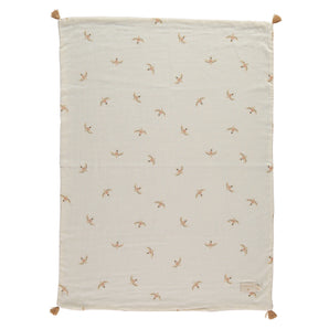 Treasure Summer Blanket - Nude Haiku Bird Natural