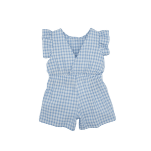 Vichy Blue Open Back Jumpsuit - Bimbo Concept