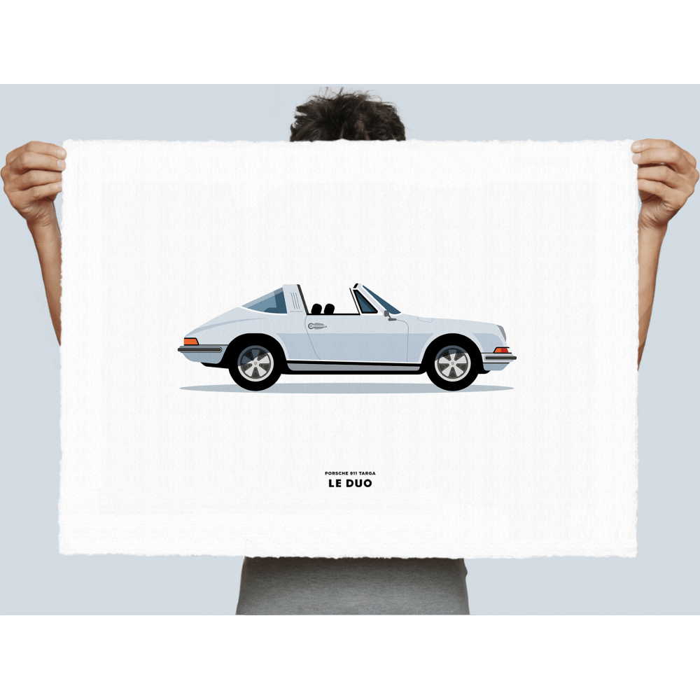 LE DUO VOITURE PORSCHE 911 TARGA BLANCHE